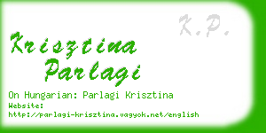 krisztina parlagi business card